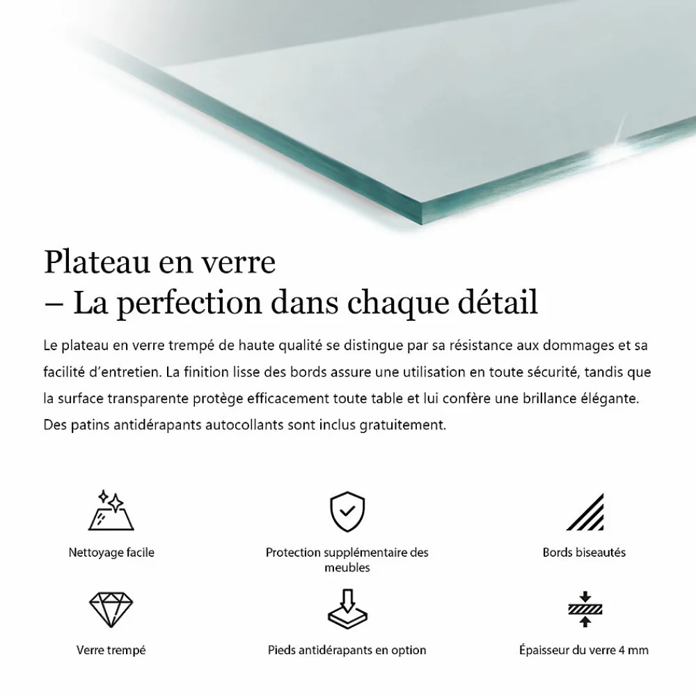Wallfluent Plateau En Verre<Dessus de table en verre trempé 120x60 cm Transparent