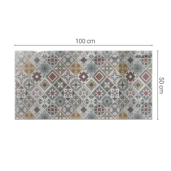 Wallfluent Plateau En Verre<Dessus de table en verre trempé 100x50 cm Motif mosaïque avec ornements