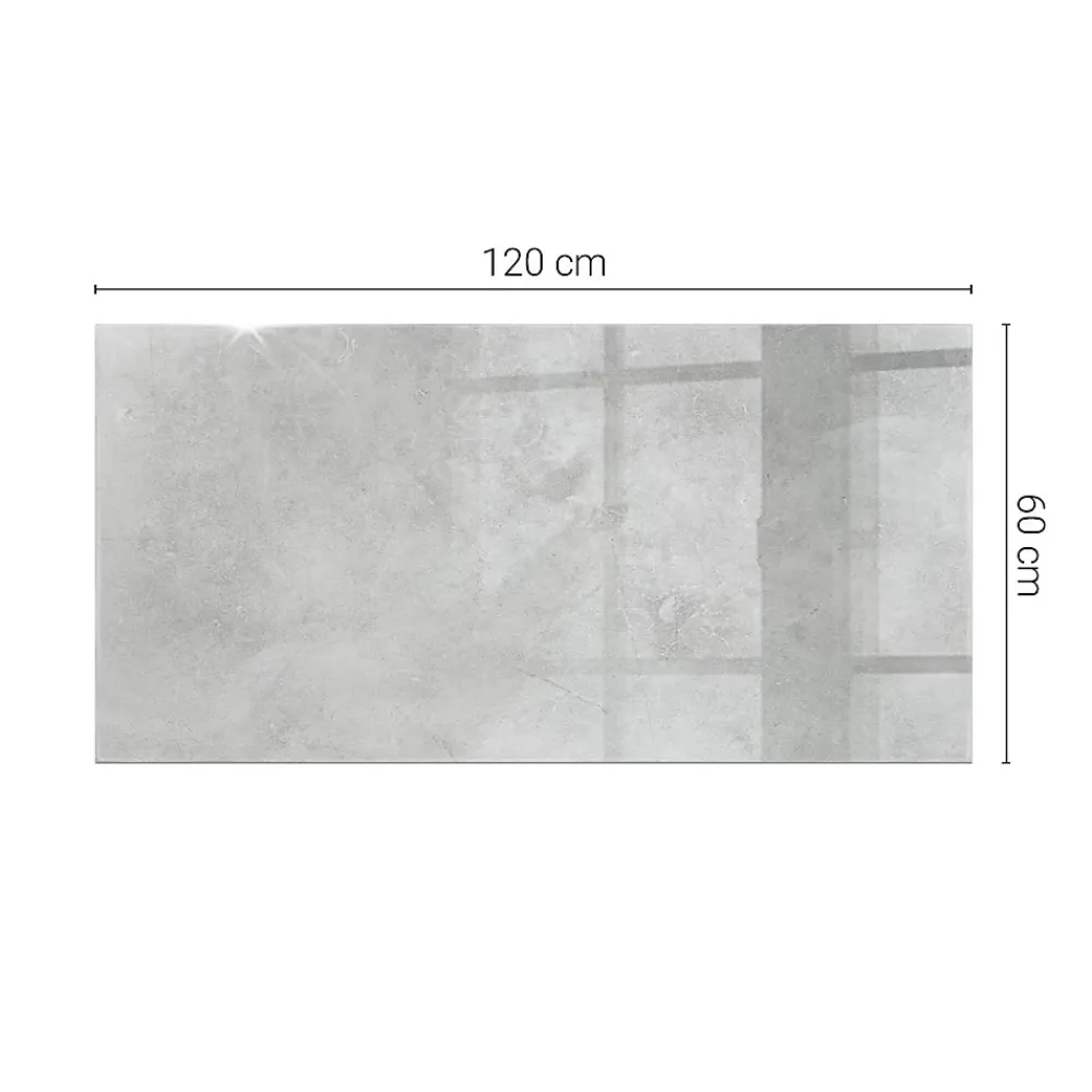 Wallfluent Dessus de table en verre trempé 120x60 cm Texture de béton avec fissures- Plateau En Verre