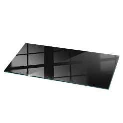 Wallfluent Dessus de table en verre trempé 125x50 cm Couleur noire lisse- Plateau En Verre
