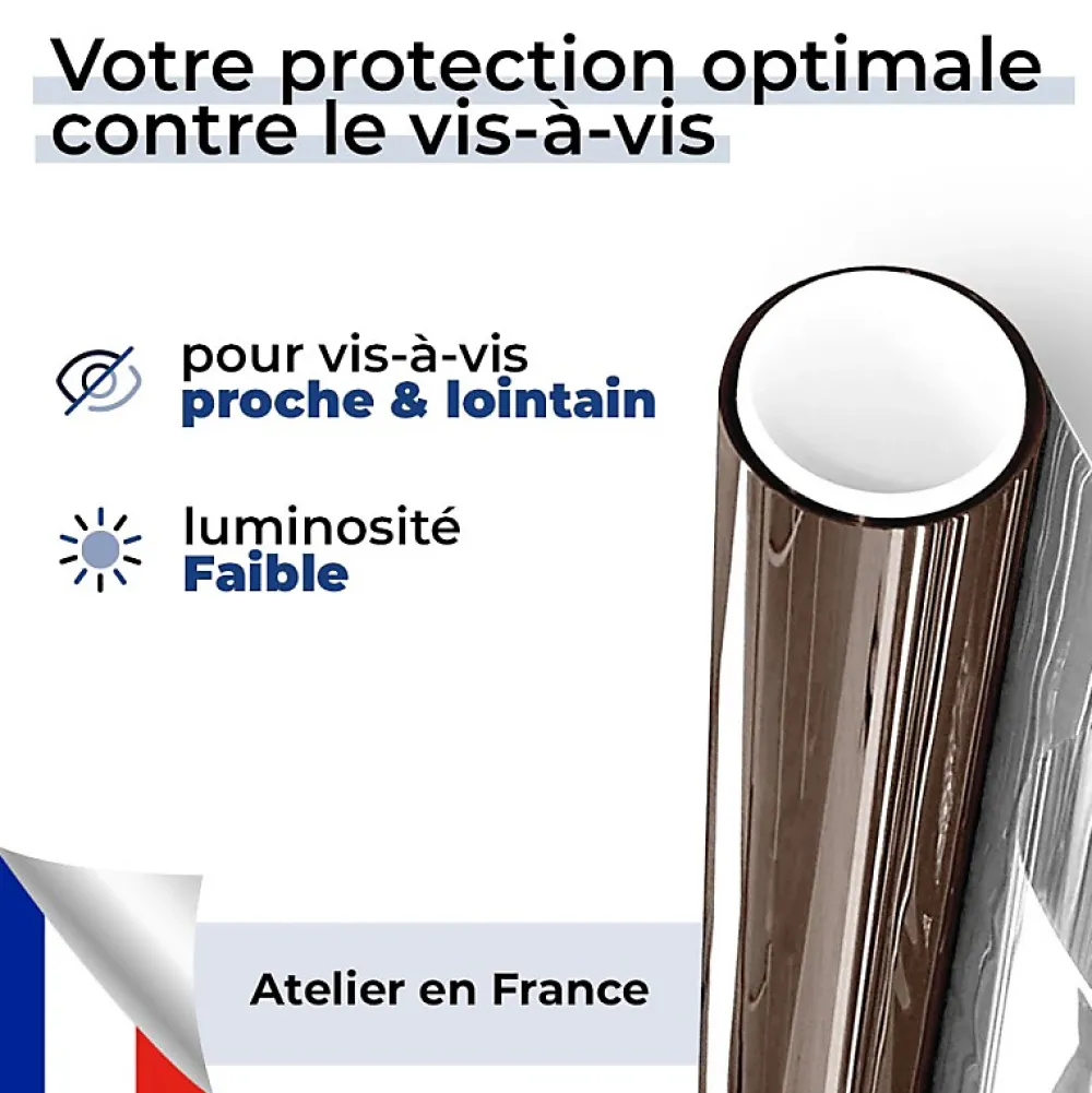 Film Occultant Pour Vitrage<DIMEXACT - Film anti regard pour fenêtre à petit vitrage vis-à-vis proche - bronze - 75 cm x 1 m - en Rouleau
