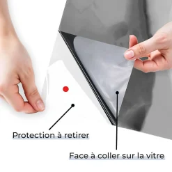 DIMEXACT - Film anti regard pour fenêtre à petit vitrage vis-à-vis proche - alu foncé et noir - 152 cm x 0.5 m - en Rouleau- Film Occultant Pour Vitrage