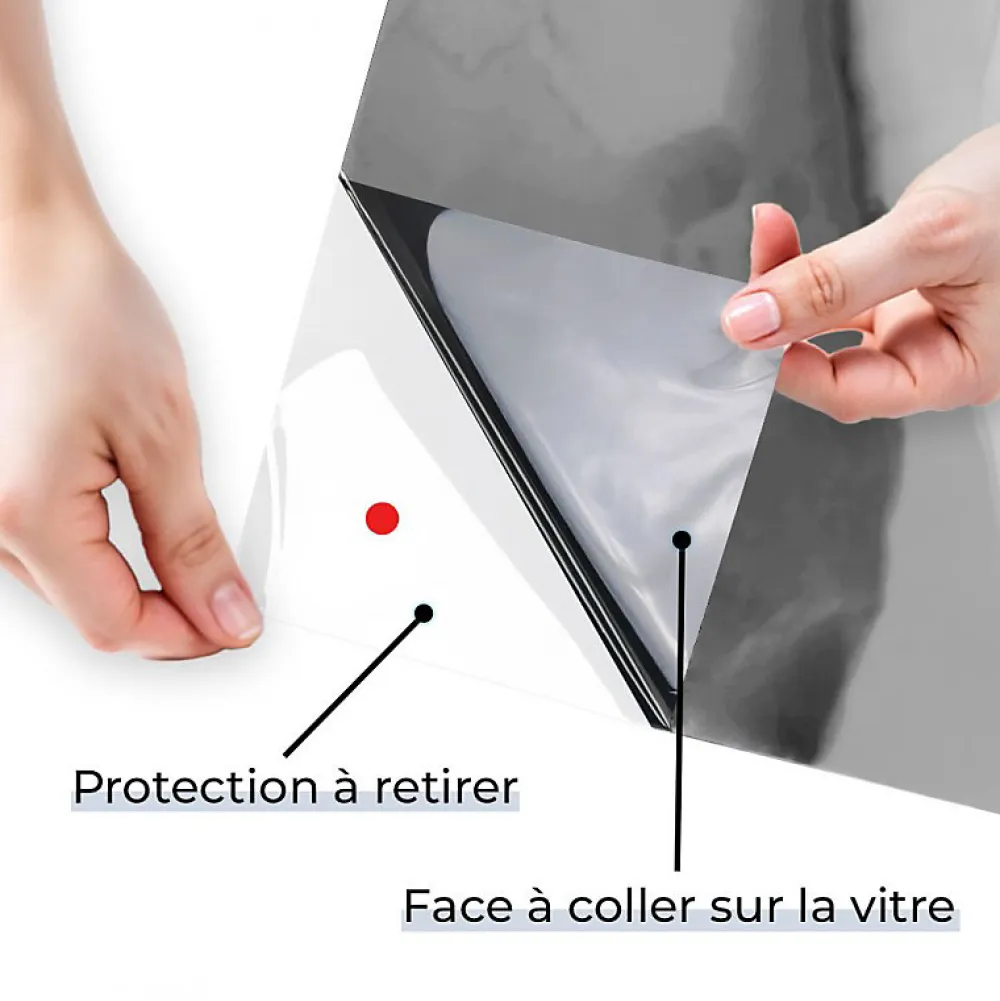 DIMEXACT - Film anti regard pour fenêtre à petit vitrage vis-à-vis proche - alu foncé et noir - 152 cm x 0.5 m - en Rouleau- Film Occultant Pour Vitrage