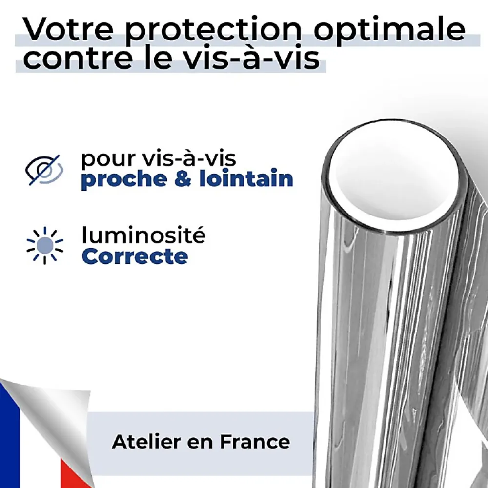 Film Occultant Pour Vitrage<DIMEXACT - Film miroir sans tain argent chromé - Haute durabilité - 152 cm x 10 m - en Rouleau