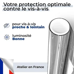 Film Occultant Pour Vitrage<DIMEXACT - Film miroir sans tain repositionnable pour grand vitrage - alu foncé - 120 cm x 1 m - en Rouleau