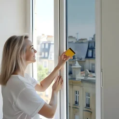 DIMEXACT - Film miroir sans tain repositionnable pour grand vitrage - alu clair - 60 cm x 1 m - en Rouleau- Film Occultant Pour Vitrage