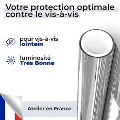 Film Occultant Pour Vitrage<DIMEXACT - Film miroir sans tain argent clair- Haute durabilité - 75 cm x 0.5 m - en Rouleau