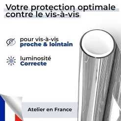 DIMEXACT - Film miroir sans tain argent chromé - Haute durabilité - 152 cm x 2 m - en Rouleau- Film Occultant Pour Vitrage