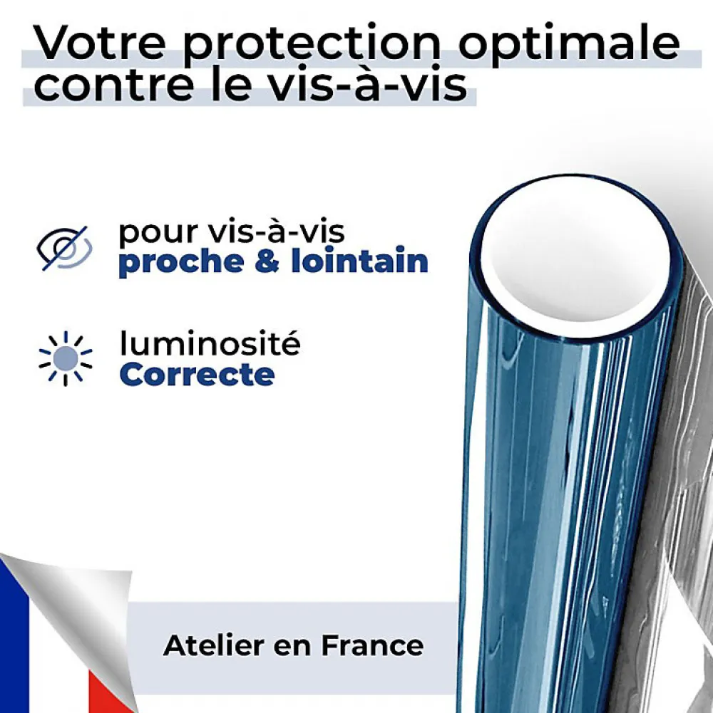 Film Occultant Pour Vitrage<DIMEXACT - Film miroir sans tain pour grand vitrage vis-à-vis proche - bleu - 75 cm x 1.5 m - en Rouleau
