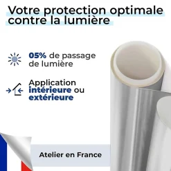 DIMEXACT - Film occultant argent brillant pour fenêtre - 122 cm x 2 m - en Rouleau- Film Occultant Pour Vitrage