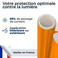 DIMEXACT - Film occultant orange brillant pour fenêtre - 122 cm x 10 m - en Rouleau- Film Occultant Pour Vitrage