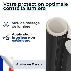 DIMEXACT - Film opacifiant noir pour fenêtre - 152 cm x 5 m - en Rouleau- Film Occultant Pour Vitrage