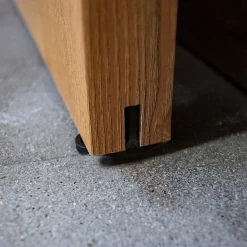 Schulte Double porte coulissante intérieure en bois - 180x215 - chêne - oak - système ouvert noir - softclose- Porte Coulissante