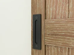 Schulte Porte Coulissante<Double porte coulissante intérieure en bois - 205x215 - chêne - oak - système ouvert noir - softclose