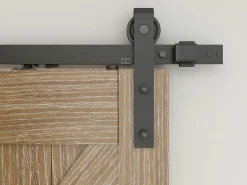Schulte Porte Coulissante<Double porte coulissante intérieure en bois - 205x215 - chêne - oak - système ouvert noir - softclose
