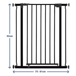 Dreambaby Barriere de securite Extra Haute LIBERTY - Par pression - L 75/81 x H 93 cm - Noire- Barrière De Sécurité