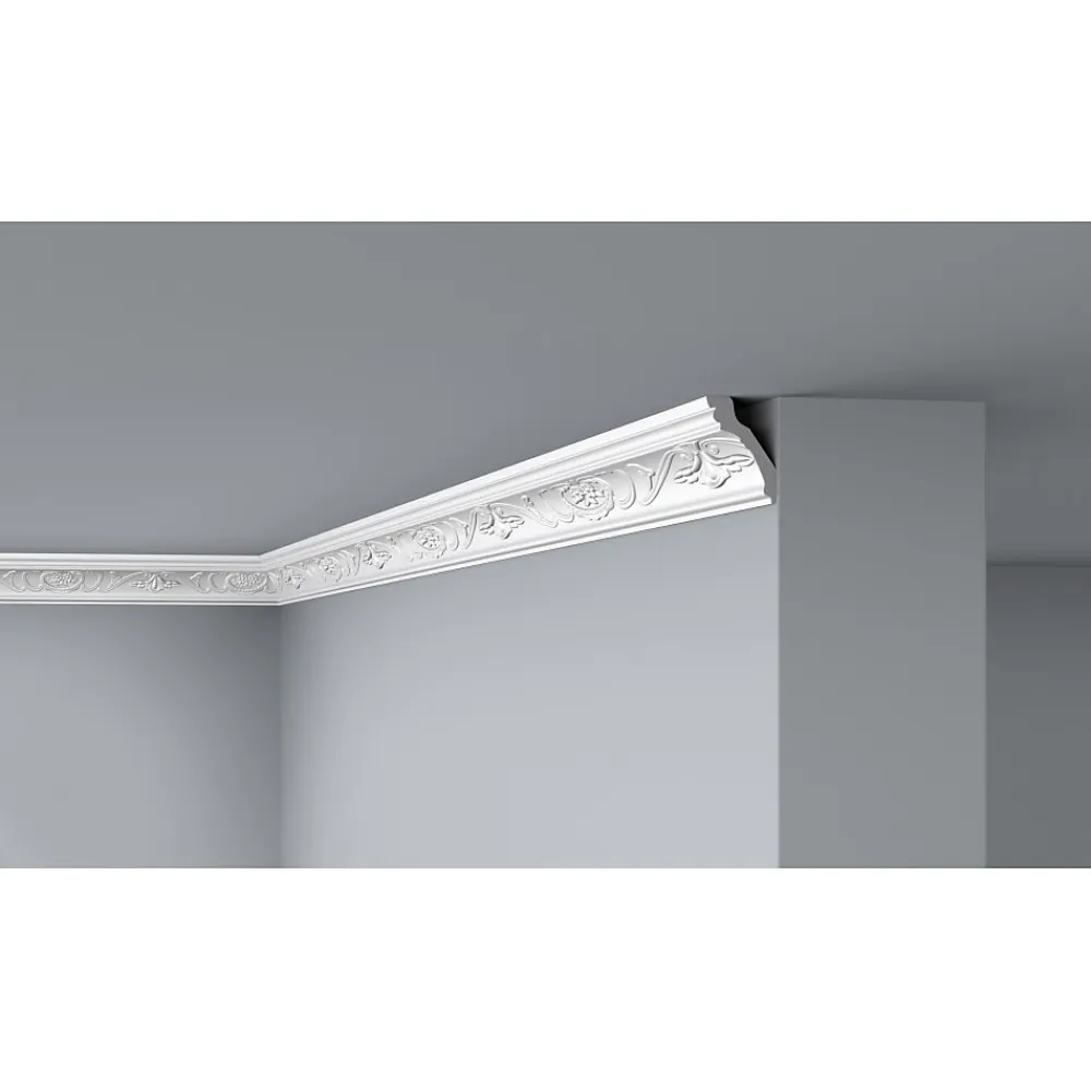 Decoflair E26 Moulure de plafond Polystyrène expansé 65 x 45 x 2000 - 1 pièce- Moulure Et Rosace De Plafond