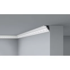 Decoflair E23 Moulure de plafond Polystyrène expansé 55 x 55 x 2000 - 1 pièce- Moulure Et Rosace De Plafond