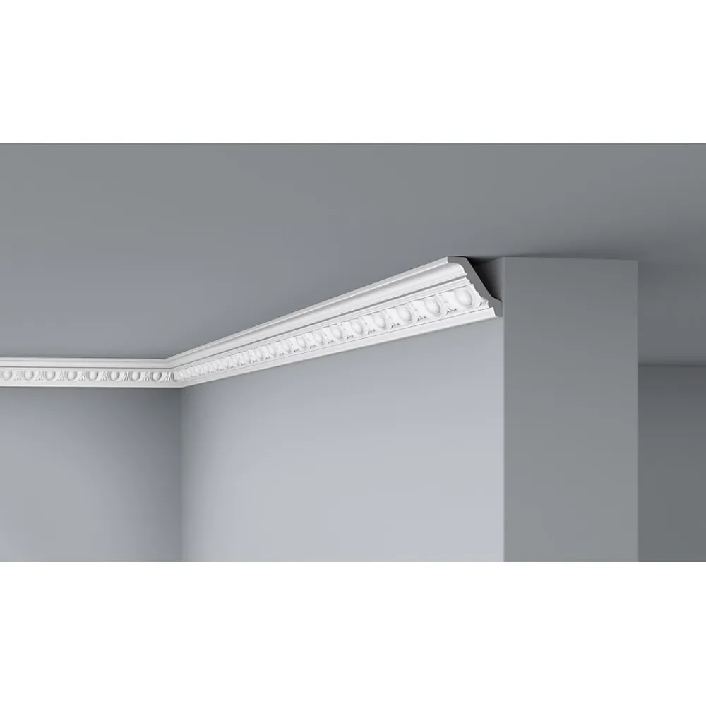 Decoflair E23 Moulure de plafond Polystyrène expansé 55 x 55 x 2000 - 1 pièce- Moulure Et Rosace De Plafond