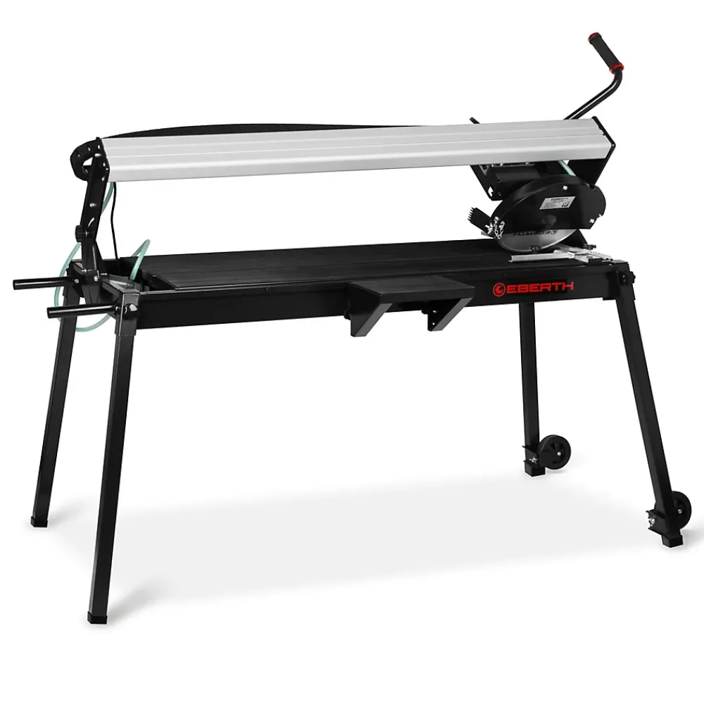 Eberth Coupe Carrelage Electrique 1500W, Lame de scie diamant 250mm Profondeur de coupe 36mm Longueur de coupe 1020mm, 0-45 degrés- Outils Du Carreleur