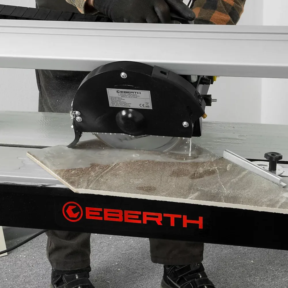 Eberth Coupe Carrelage 800W, Carrelette, Disque diamant 200mm, Longueur de Coupe 620mm, Profondeur de Coupe 36mm- Outils Du Carreleur