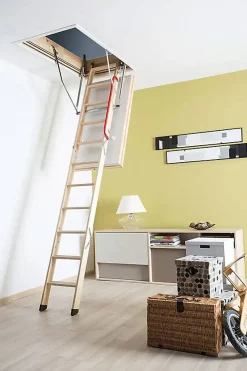 Matisere Echelle coupe feu 60min avec trappe de 60x100cm - Hauteur de 2.53 à 2.80m - LWF60/60100-280- Escalier Escamotable
