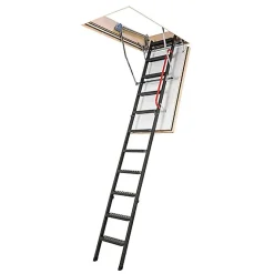 Matisere Echelle coupe feu 60min avec trappe de 86x130cm - Hauteur de 2.33 à 2.80m - LMF60/86130-280- Escalier Escamotable