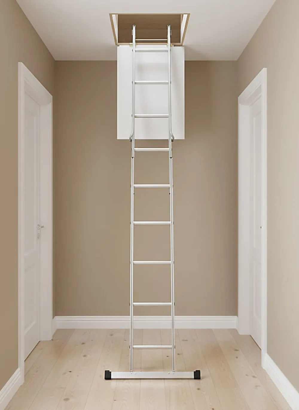 Hailo Echelle escamotable 3 plans - Haut. du sol au sol supérieur 3.00m - 9344-001- Escalier Escamotable
