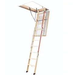Matisere Echelle escamotable bois - Trémie de 70 x 120cm - Hauteur de 2.60 à 2.80m - LWL70120-2- Escalier Escamotable