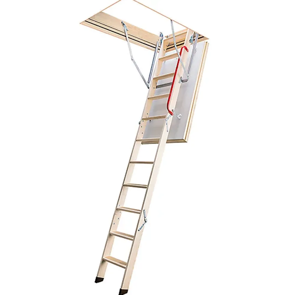Matisere Echelle escamotable bois - Trémie de 70 x 140cm - Hauteur de 2.32 à 2.80m - LWZ70140-2- Escalier Escamotable