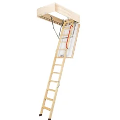 Matisere Echelle escamotable bois - Trémie de 70 x 130cm - Hauteur de 2.34 à 2.80m - LWT70130-2- Escalier Escamotable