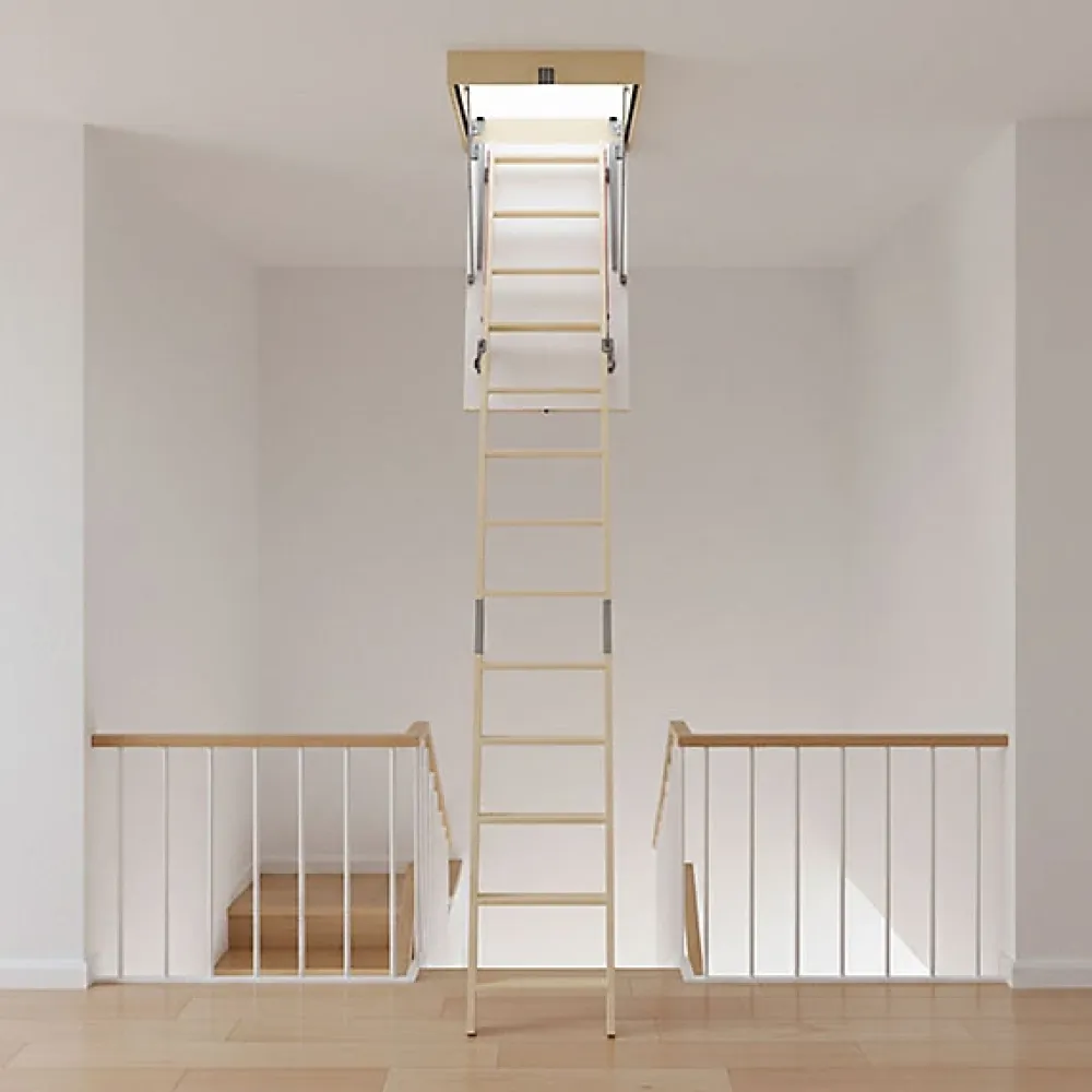 Matisere Escalier Escamotable<Echelle escamotable bois - Trémie de 70 x 140cm - Hauteur de 2.00 à 3.05m - LDK70140/305
