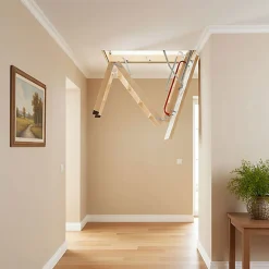 Matisere Echelle escamotable bois - Trémie de 60 x 94cm - Hauteur de 2.50 à 2.80m - LWK6094-2- Escalier Escamotable
