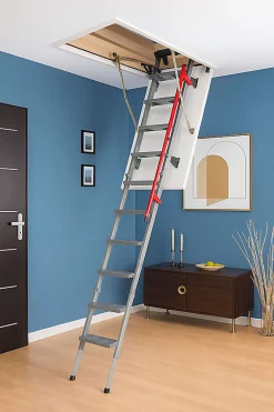 Matisere Echelle escamotable en métal - Trémie de 92 x 130cm - Hauteur de 2.56 à 3.05m - LML92130-3- Escalier Escamotable