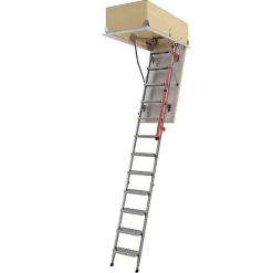 Matisere Echelle escamotable en métal - Trémie de 60 x 130cm - Hauteur de 2.56 à 3.05m - LML60130-3- Escalier Escamotable