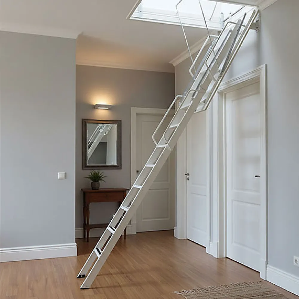 Matisere Echelle Escamotable Métal - Trappe 70x130cm - Hauteur 3.70 à 3.80m - ACI-QUA380/130-70- Escalier Escamotable