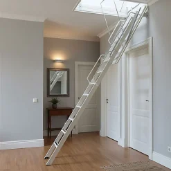 Matisere Echelle Escamotable Métal - Trappe 80x130cm - Hauteur 3.70 à 3.80m - ACI-QUA380/130-80- Escalier Escamotable