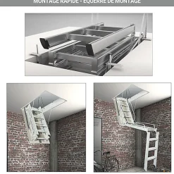 Matisere Escalier Escamotable<Echelle Escamotable Métal - Trappe 70x150cm - Hauteur 2.90 à 3.00m - ACI-TRE300/150-70