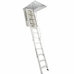 Matisere Echelle Escamotable Métal - Trappe 80x140cm - Hauteur 3.90 à 4.00m - ACI-QUA400/140-80- Escalier Escamotable