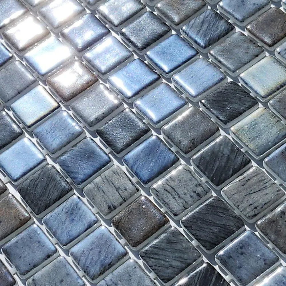 Concept Mosaïque Mosaïque<Emaux de Verre REVIGLASS METAL SILVER DREAM imitation pierre effet métallique