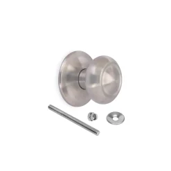 Emuca Poignée De Porte<- Bouton de porte Fedora - Acier inox nickel satine - 70 mm - Pour portes 35 60 mm