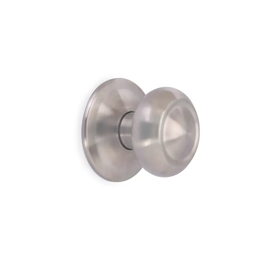 Emuca Poignée De Porte<- Bouton de porte Fedora - Acier inox nickel satine - 70 mm - Pour portes 35 60 mm