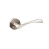 Emuca Jeu de Garniture intérieure de poignée de porte Twist, avec rosace D.50mm, Aluminium, Nickel satiné- Poignée De Porte