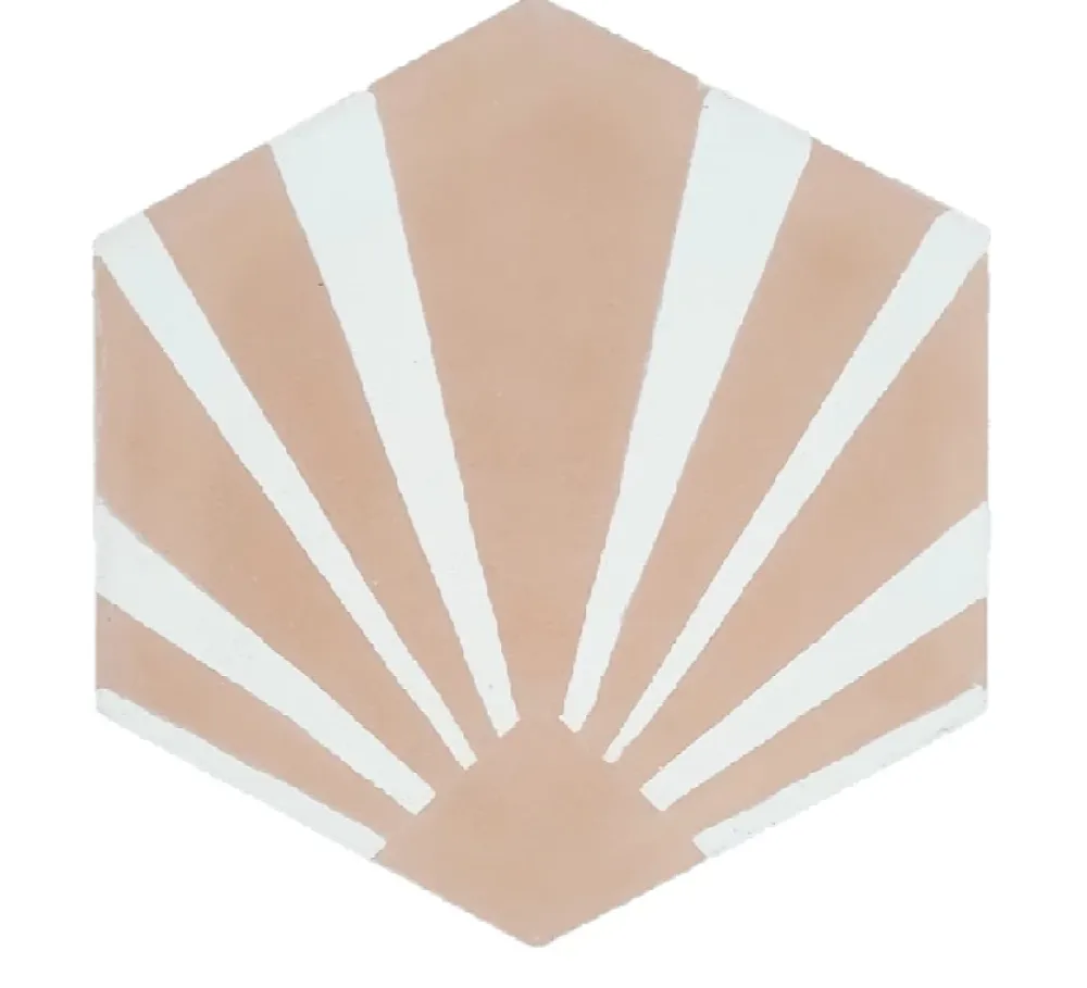 Hendaya EN STOCK - Carreaux de ciment véritable - Gatsby - Champagne- Carrelage Sol Effet Carreaux De Ciment