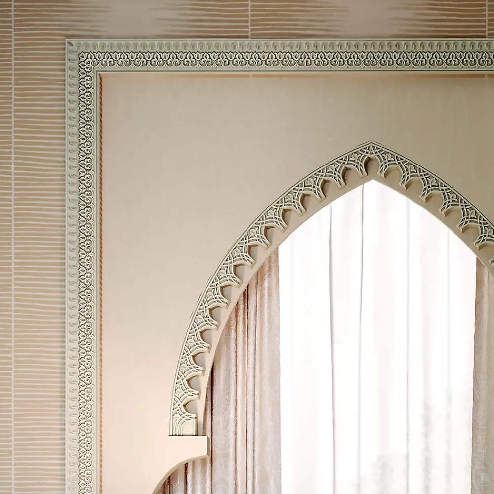 Profhome Encadrement d'arche 161511F flexible Moulure flexible Encadrement de porte Encadrement de fenêtre 2 m- Moulure Et Rosace De Plafond
