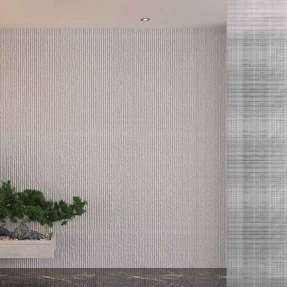 Divina Home Ensemble de 12 panneaux décoratifs effet pierre grattée 3D, revêtement mural PU 8,6 m², 120x60x2,5 cm, blanc albâtre- Panneau Mural Décoratif