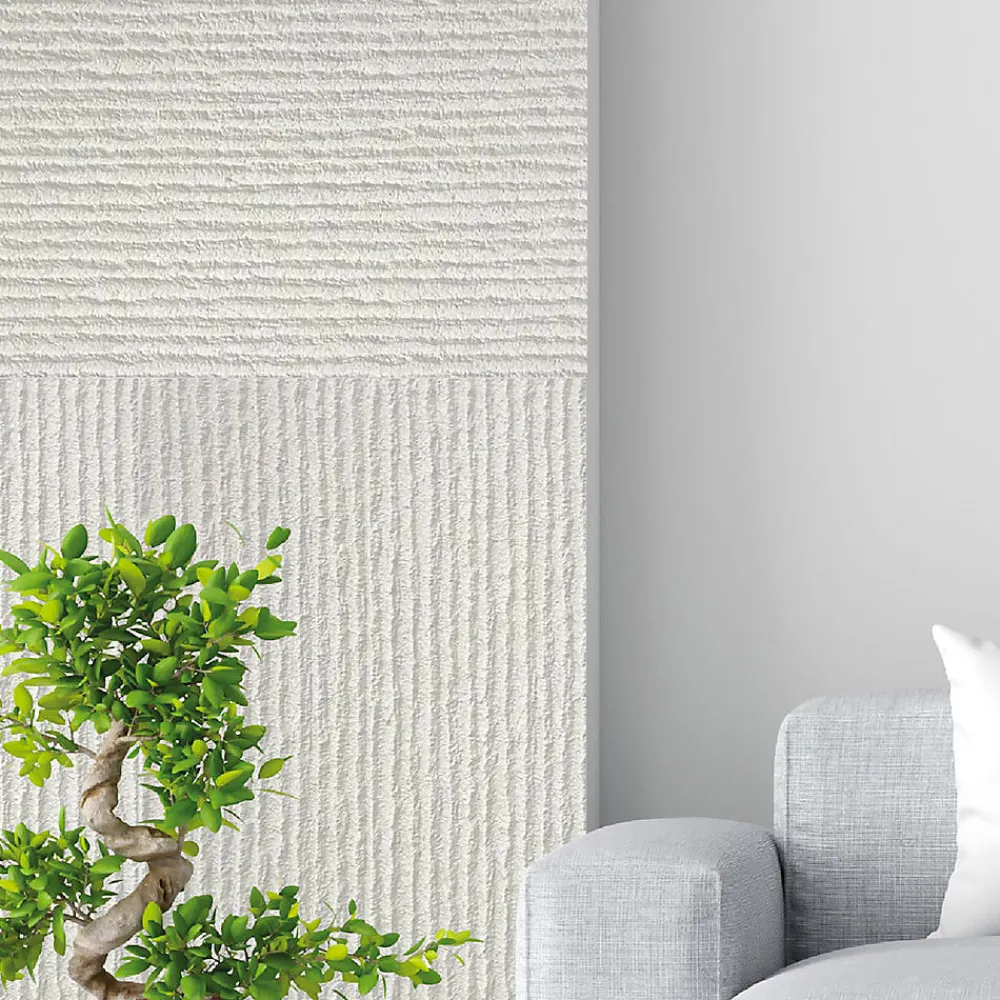 Divina Home Ensemble de 12 panneaux décoratifs effet pierre grattée 3D, revêtement mural PU 8,6 m², 120x60x2,5 cm, blanc albâtre- Panneau Mural Décoratif