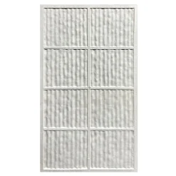 Divina Home Ensemble de 12 panneaux décoratifs effet pierre grattée 3D, revêtement mural PU 8,6 m², 120x60x2,5 cm, blanc albâtre- Panneau Mural Décoratif