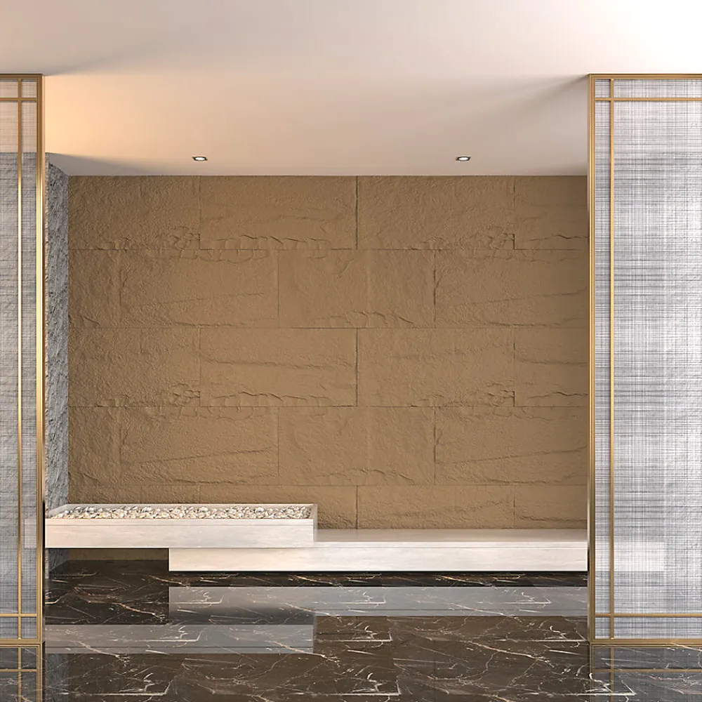 Divina Home Ensemble de 10 panneaux décoratifs effet pierre 3D, revêtement mural PU 7,2 m², dimensions 120x60x3 cm, Tufo- Panneau Mural Décoratif