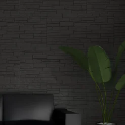 Divina Home Ensemble de 12 panneaux décoratifs effet brique et pierre 3D, revêtement mural PU 8,6 m², 120x60x2,5 cm, gris ardoise- Panneau Mural Décoratif